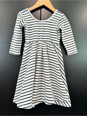 Alice‎ + Ames Navy Stripe Long Sleeve Twirl Dress